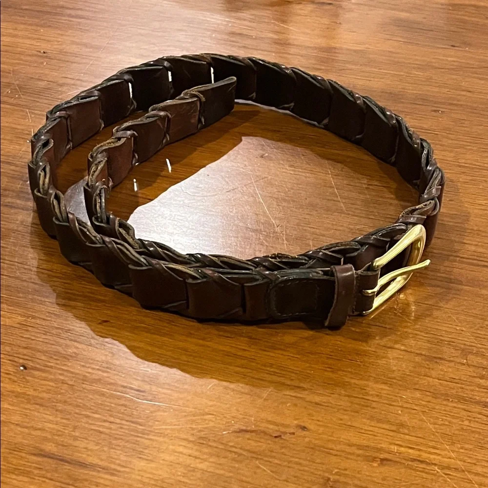 Oil Tanned Leather Belt brown Mens Size Medium 1” Wide